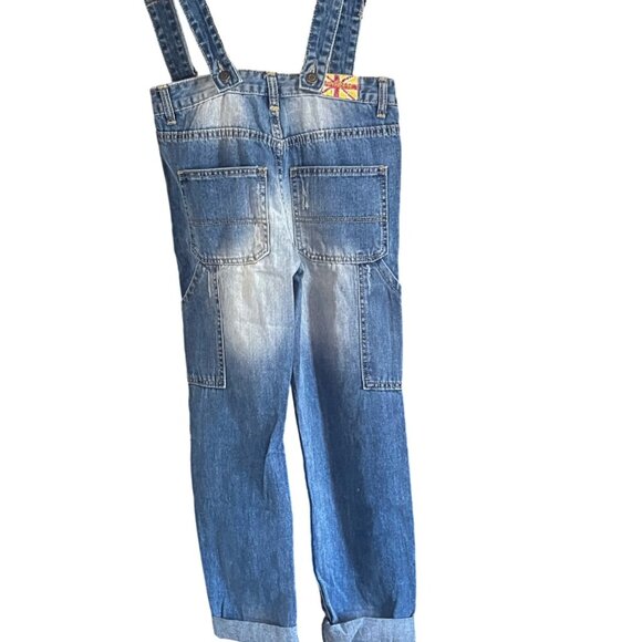 MACHINE Nouvelle Mode Women's Distressed Suspender Cotton Shredded Jeans Size 26 - Picture 6 of 7